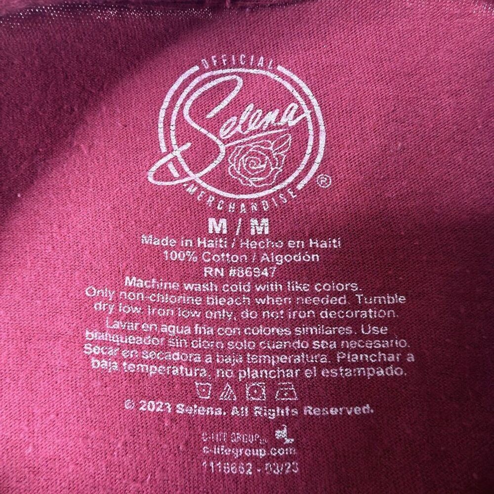 selena tex mex queen of cumbia graphic band t shirt red 100% cotton size medium - Picture 5 of 7